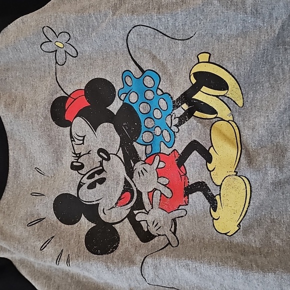 Disney Mickey & Minnie Womens Sweatshirt - Gray & Black - Picture 2 of 6